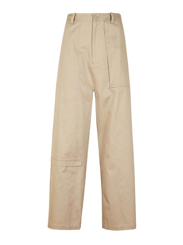 Yohji Yamamoto Pantalons Décontractés - Beige