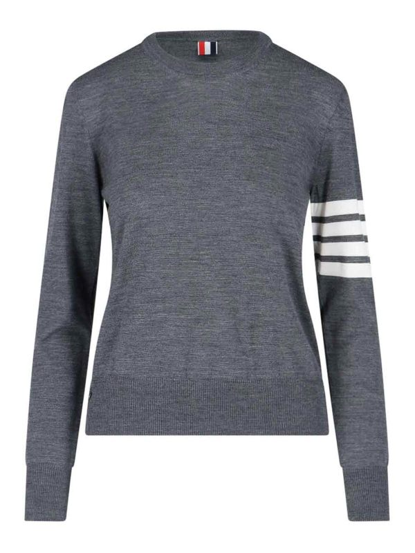Thom Browne Pull Col Rond - Gris