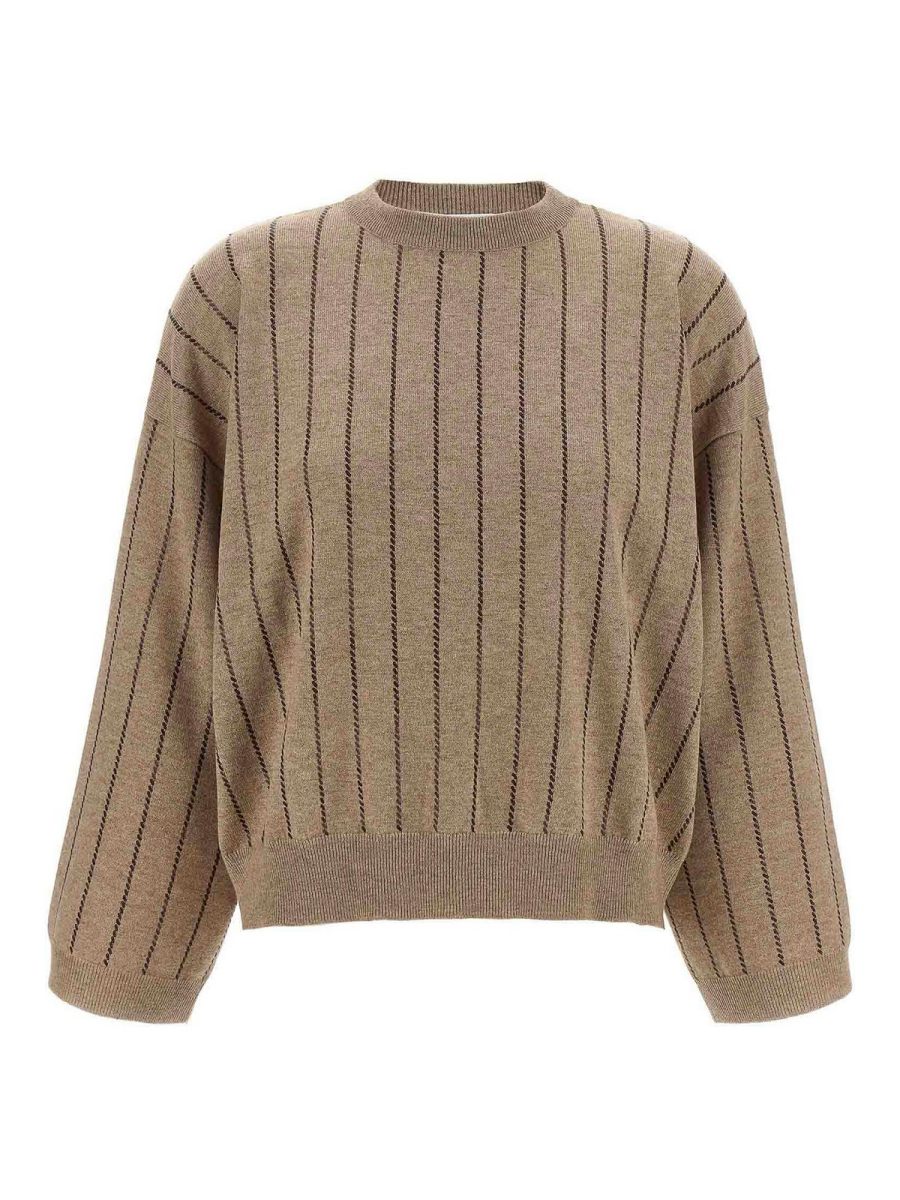 Brunello Cucinelli Pull Col Rond - Beige