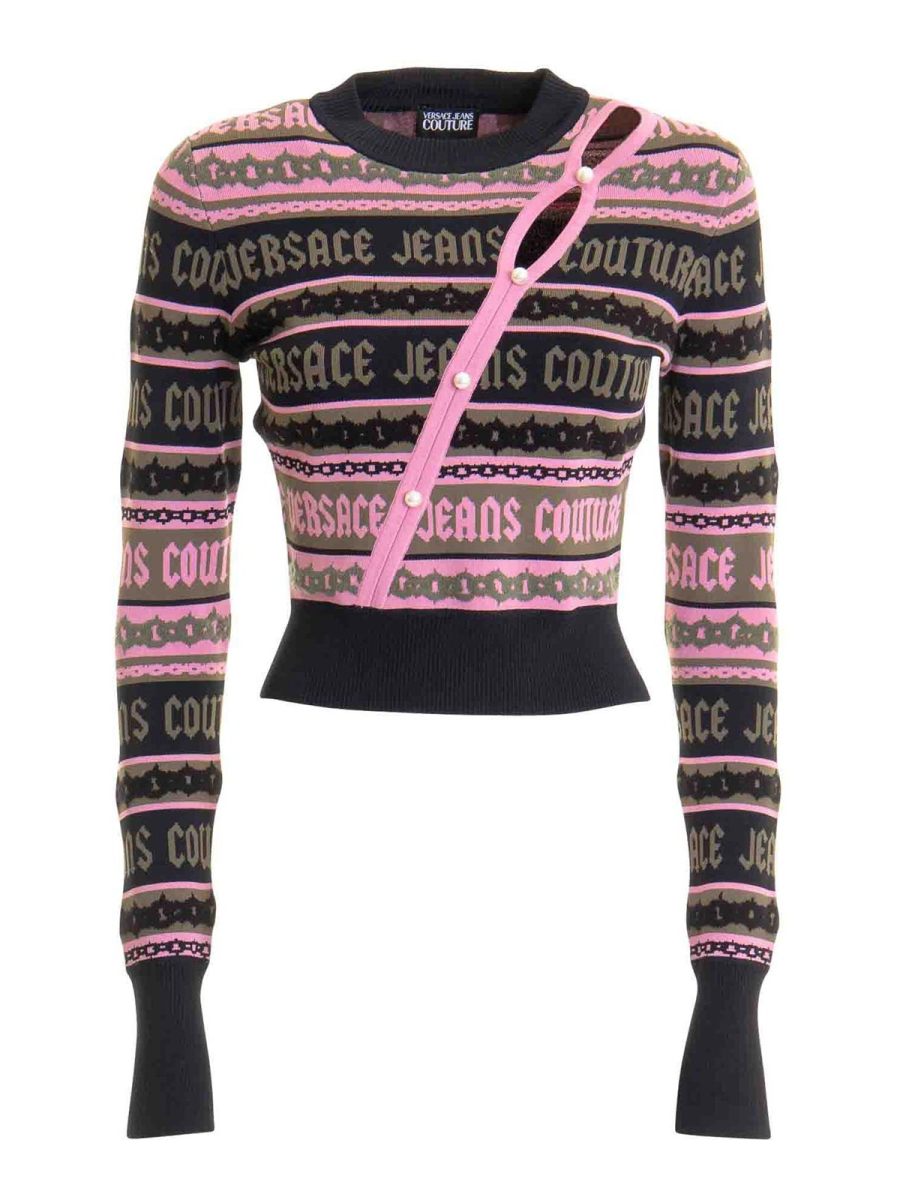 Versace Jeans Couture Pull Col Rond - Multicolore