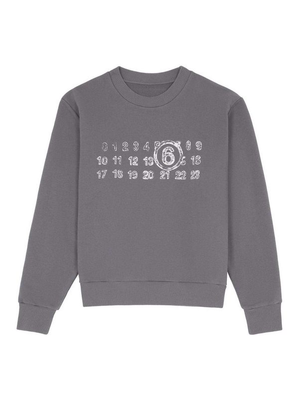 MM6 Maison Margiela Pull Col Rond - Gris