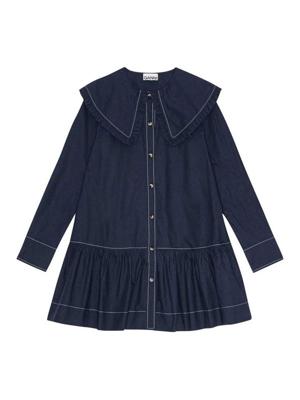 Ganni Robe Courte - Bleu Clair