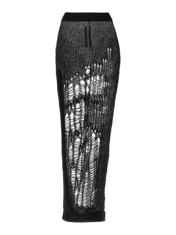 Rick Owens Jupe Midi - Noir