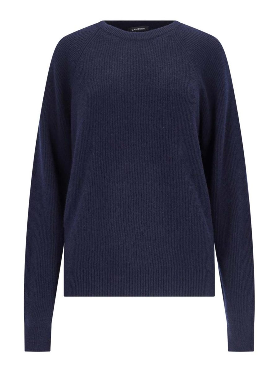 Canessa Pull Col Rond - Bleu