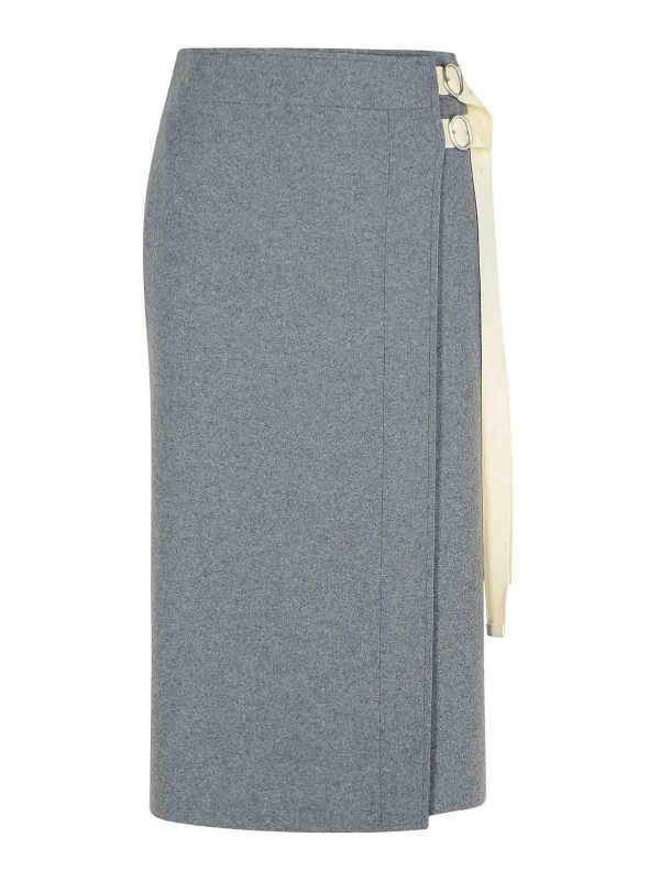 Jil Sander Jupe Midi - Gris