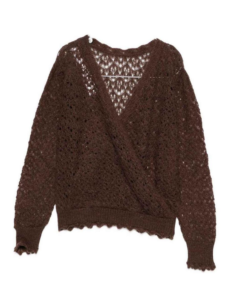 Twinset Pull Col Rond - Marron