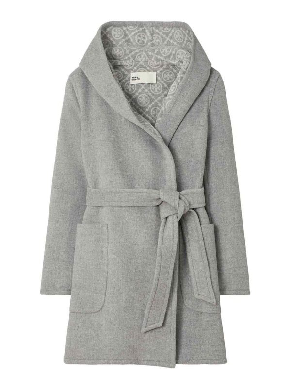 Tory Burch Manteau Court - Gris