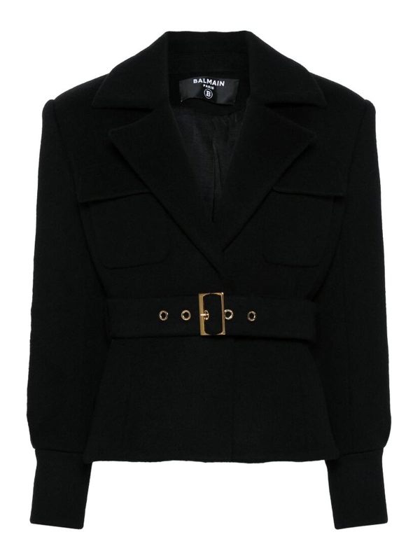 Balmain Manteau Court - Noir
