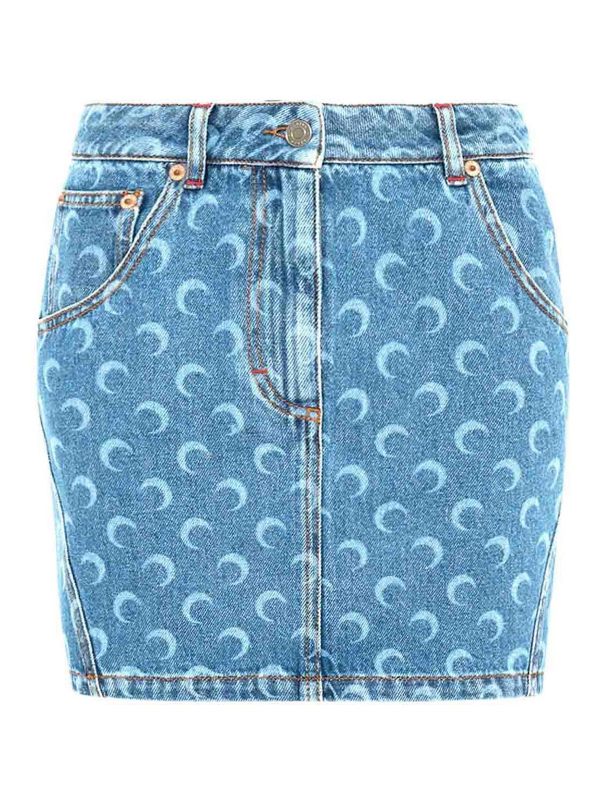 Marine Serre Mini Jupe - Bleu Clair