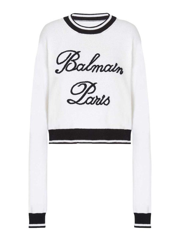Balmain Pull Col Rond - Blanc
