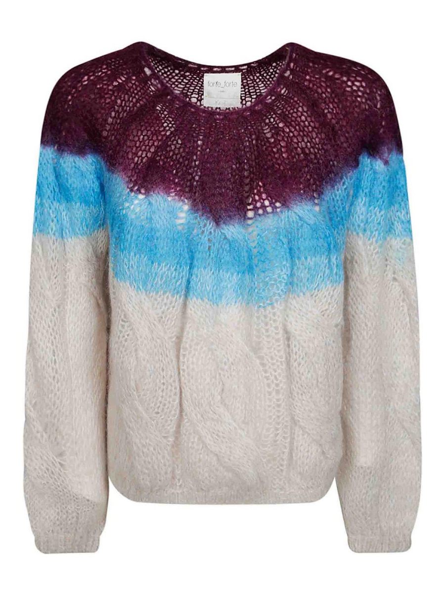 Forte Forte Pull Col Bateau - Bleu Clair