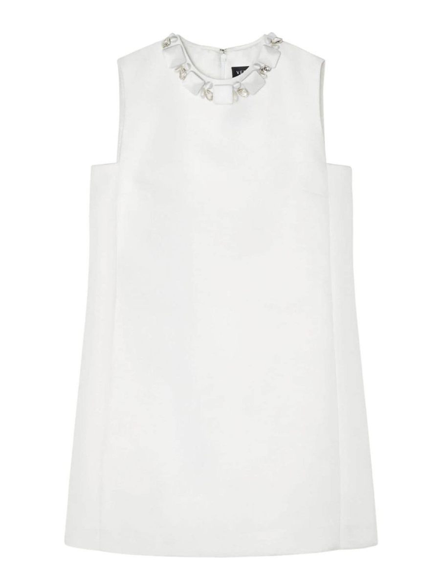 Versace Robe Au Genou - Blanc