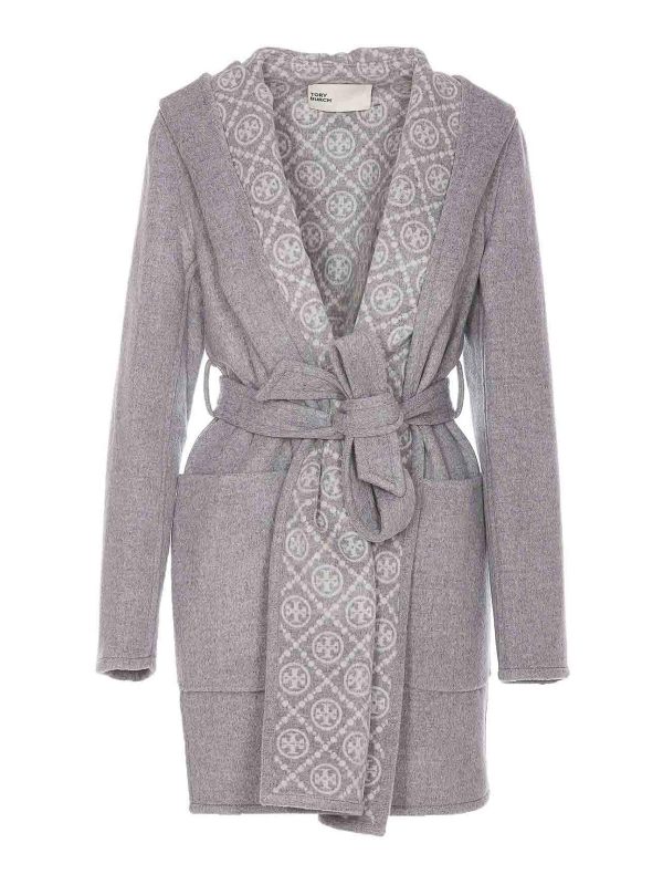 Tory Burch Manteau Court - Gris