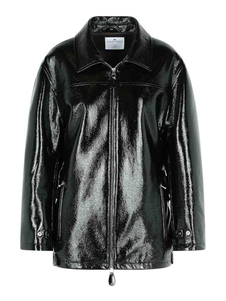 Courreges Blouson En Cuir - Noir