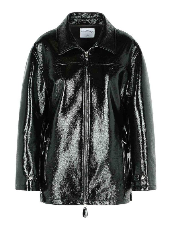 Courreges Blouson En Cuir - Noir