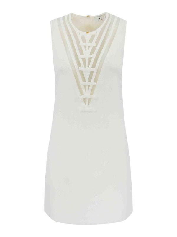 Elisabetta Franchi Robe Au Genou - Blanc