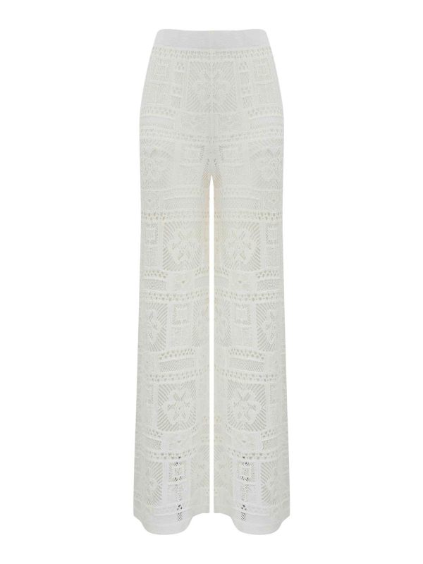 D. Exterior Pantalons Décontractés - Blanc