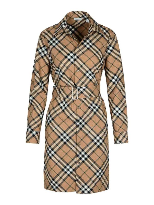 Burberry Robe Au Genou - Beige