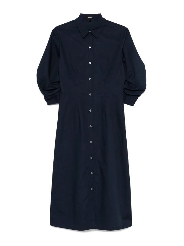 Theory Robe Au Genou - Bleu