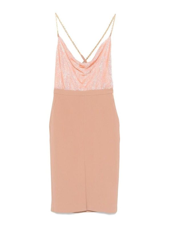 Elisabetta Franchi Robe Courte - Beige