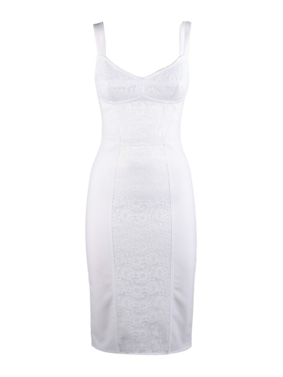 Dolce & Gabbana Robe Au Genou - Blanc