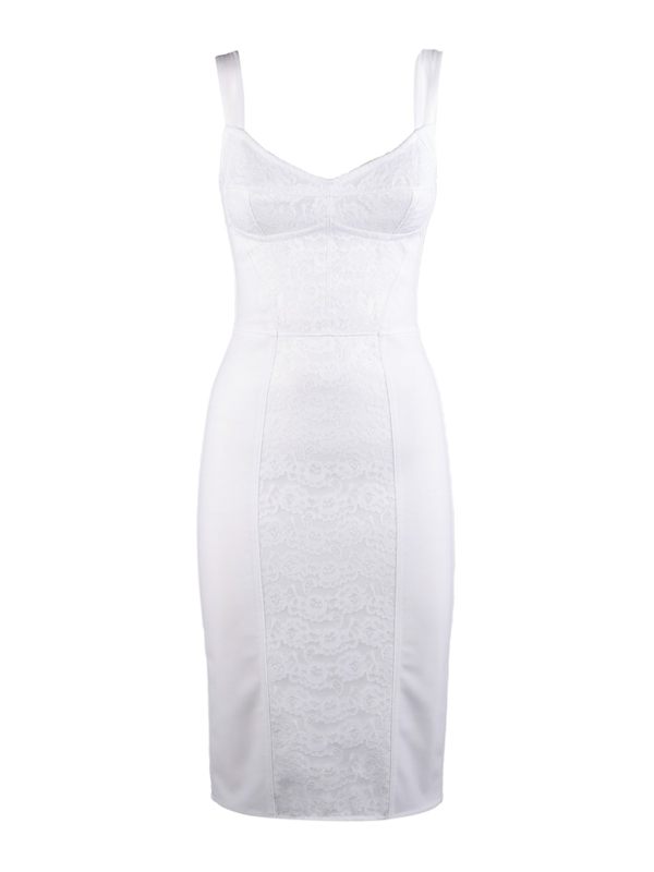 Dolce & Gabbana Robe Au Genou - Blanc