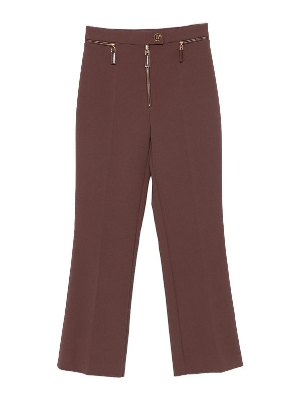 Elisabetta Franchi Pantalons Décontractés - Marron