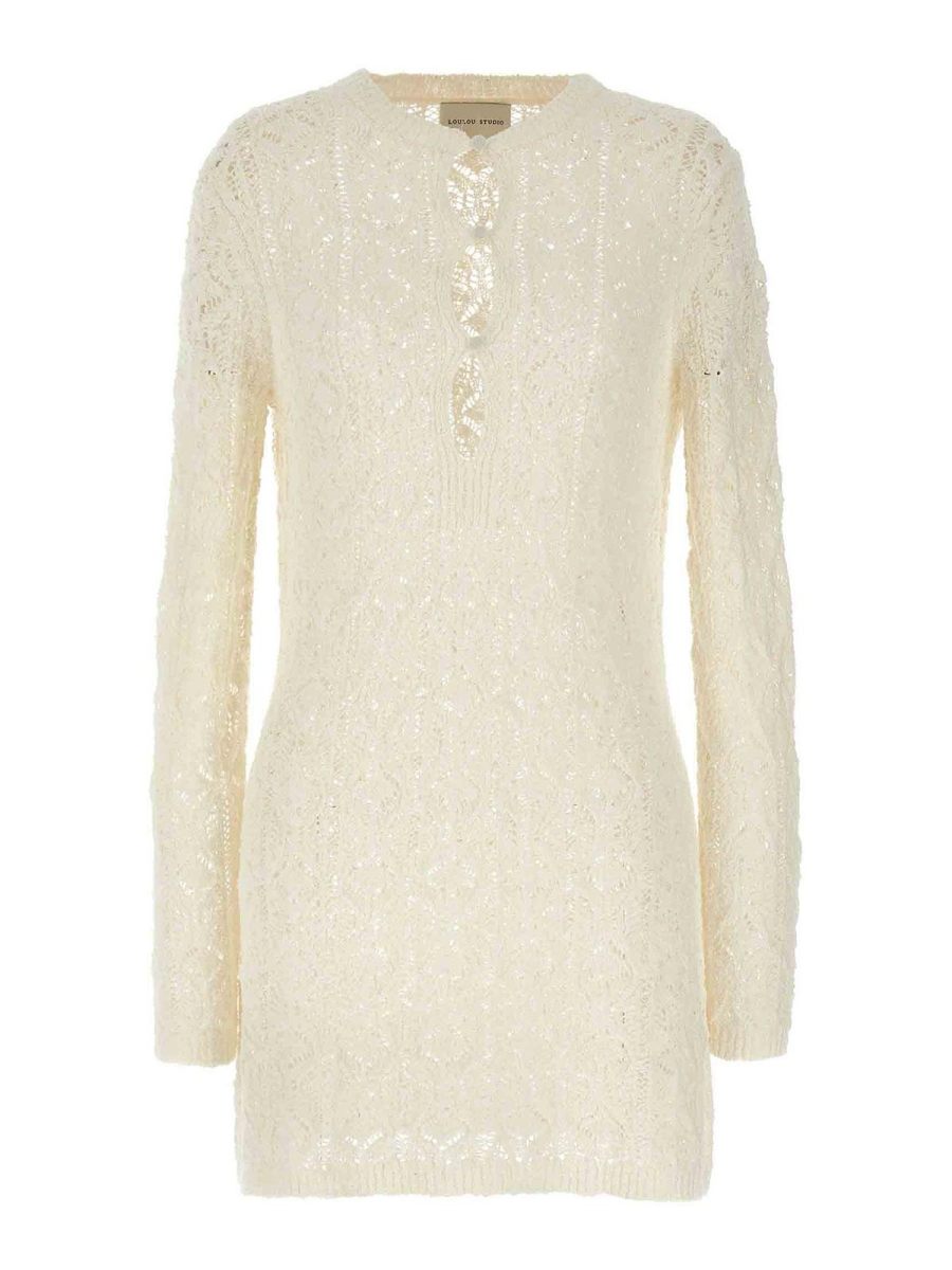 Loulou Studio Robe Au Genou - Blanc