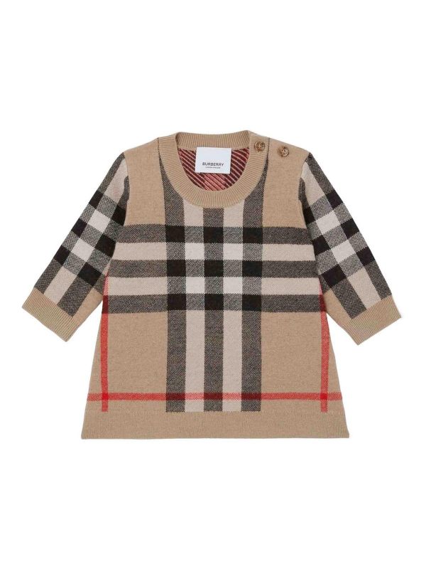 Burberry Robe Au Genou - Beige