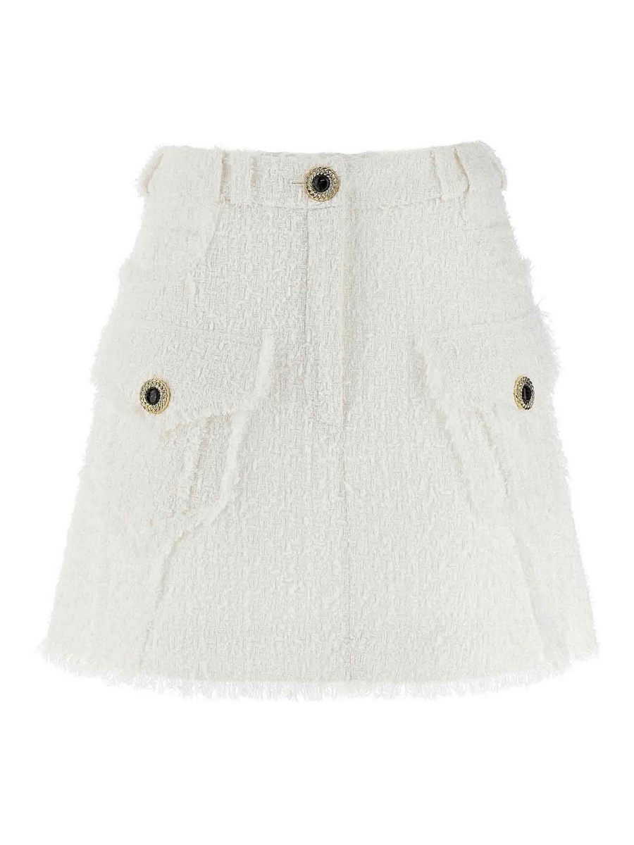 Balmain Mini Jupe - Blanc