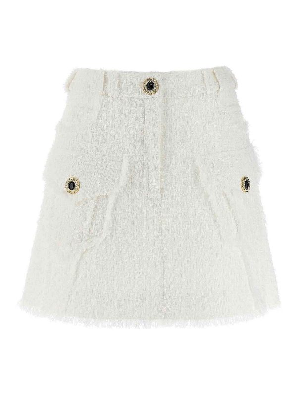 Balmain Mini Jupe - Blanc
