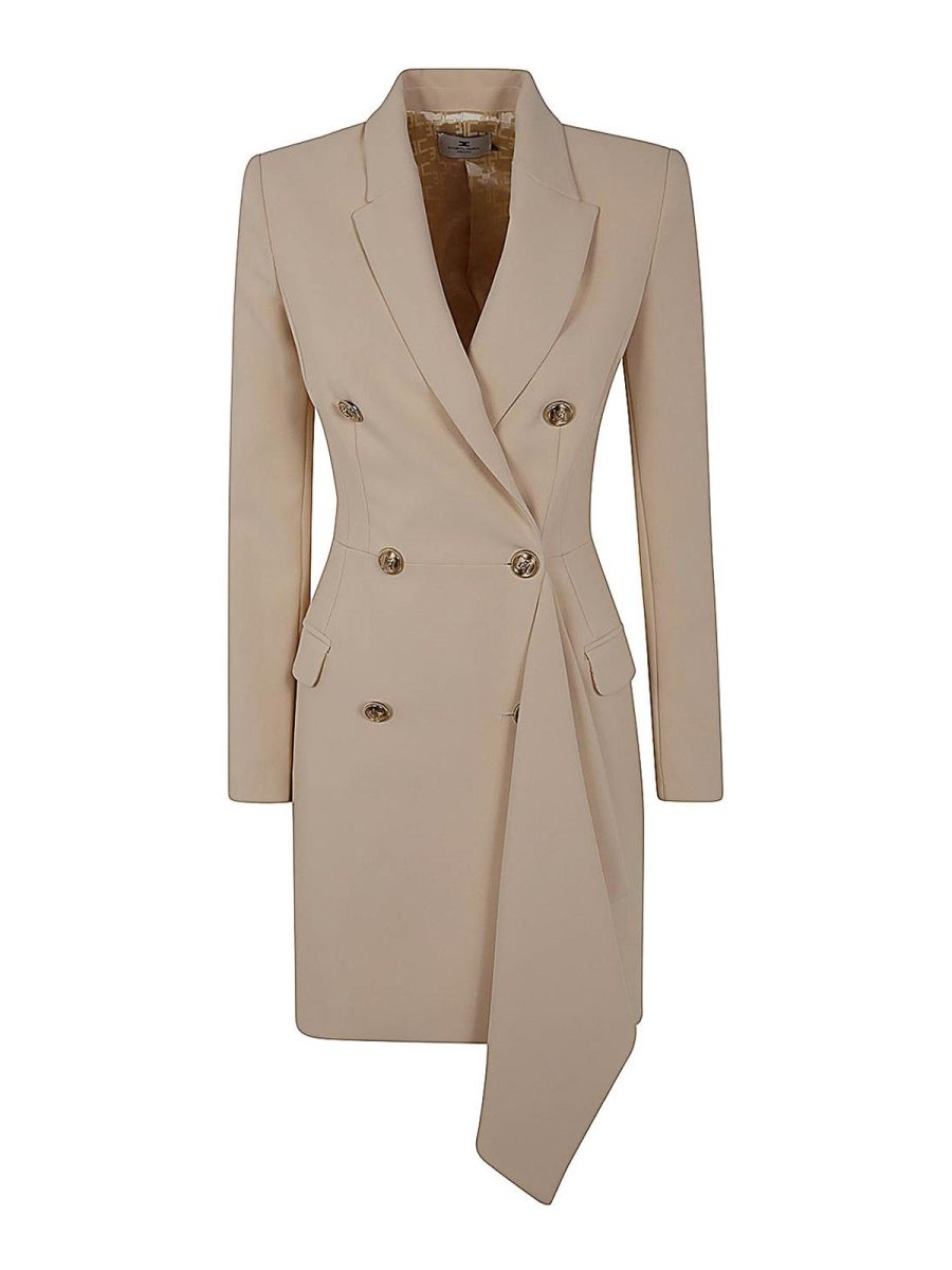 Elisabetta Franchi Robe Au Genou - Blanc