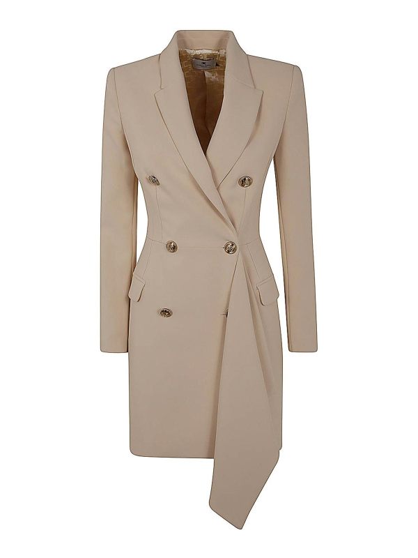 Elisabetta Franchi Robe Au Genou - Blanc