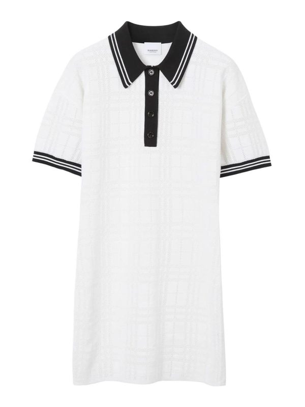 Burberry Robe Au Genou - Blanc