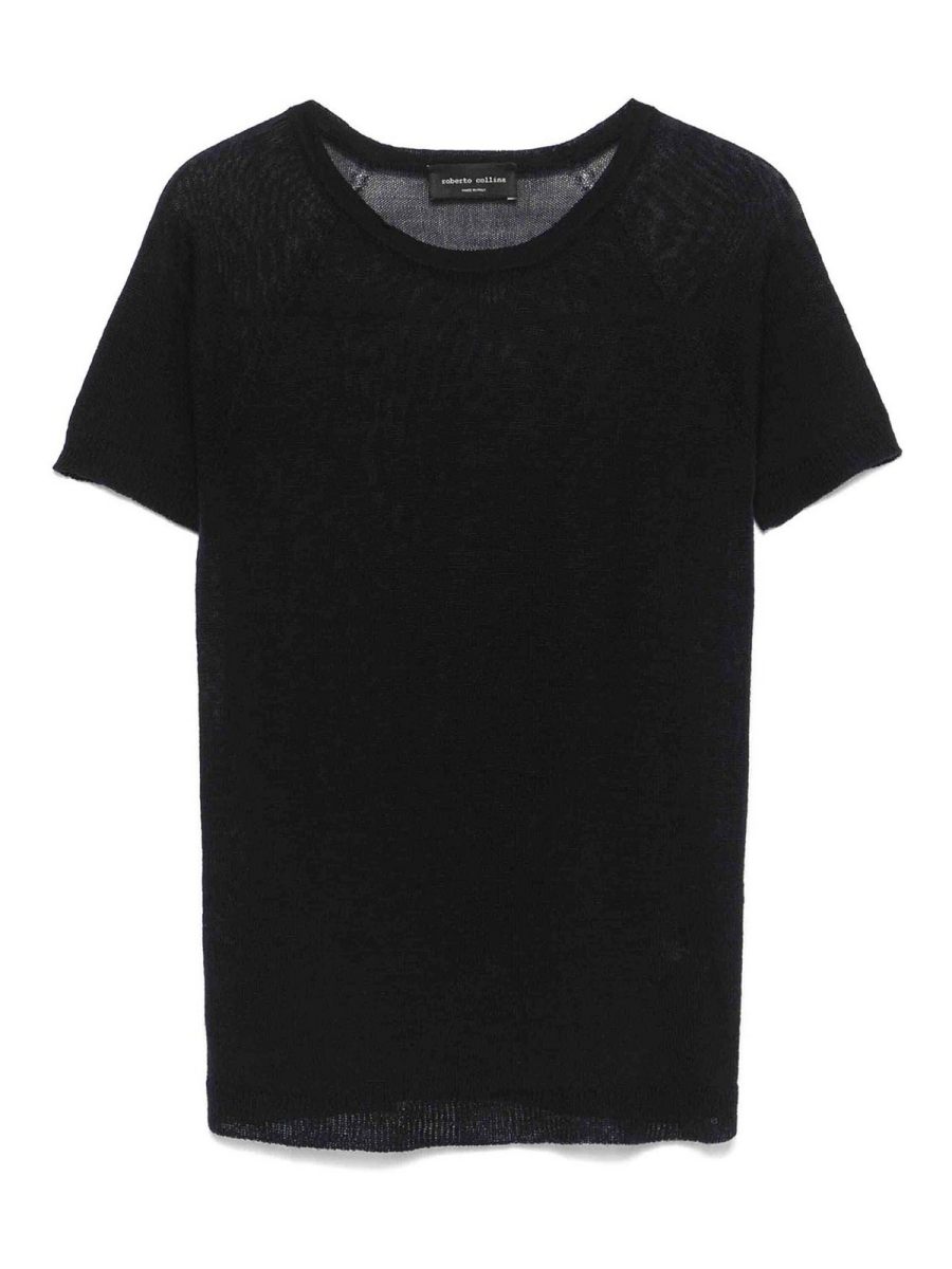 Roberto Collina Pull Col Rond - Bleu Foncé