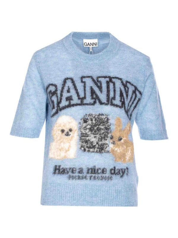 Ganni T-Shirt - Bleu