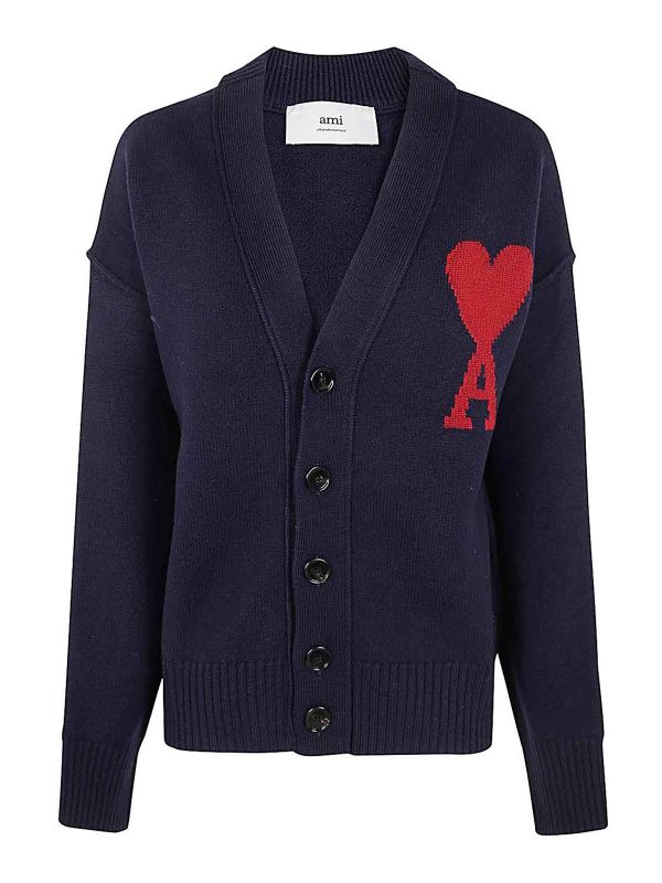 Ami Paris Cardigan - Bleu