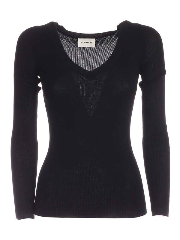 P. A.R. O.S. H. Pull À Col V - Noir