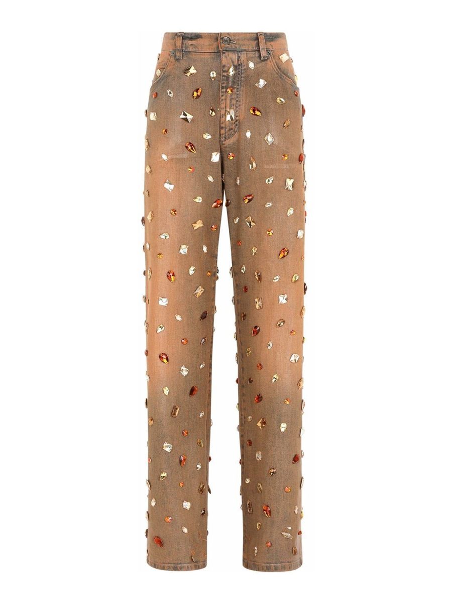 Dolce & Gabbana Jean Droit - Marron Clair