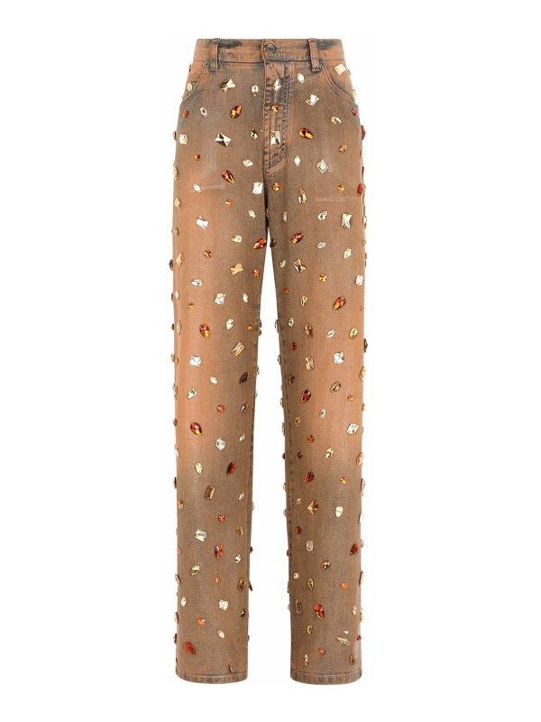 Dolce & Gabbana Jean Droit - Marron Clair