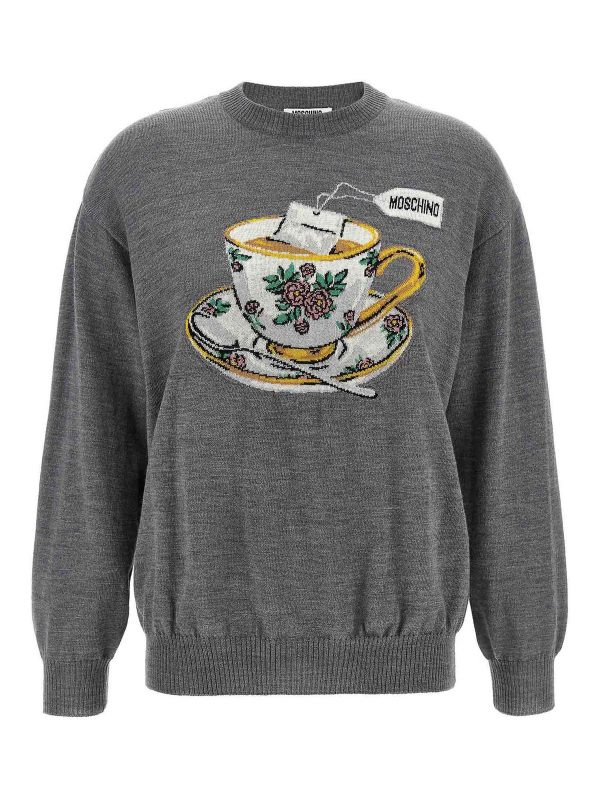 Moschino Pull Col Rond - Gris