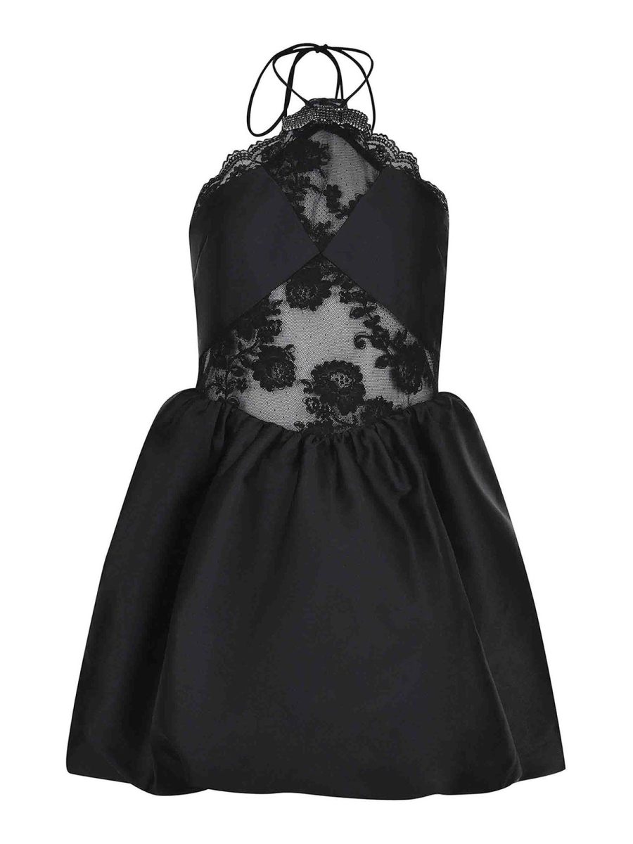 Self Portrait Robe Au Genou - Noir