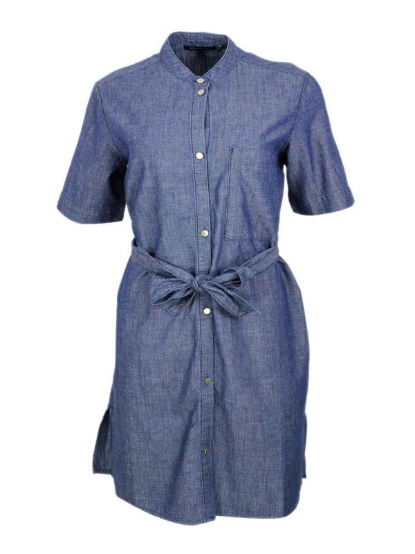 Armani Exchange Robe Au Genou - Foncé Délavé