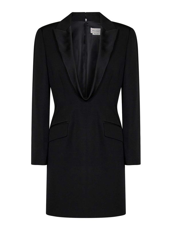 Alexander Mcqueen Robe Courte - Noir