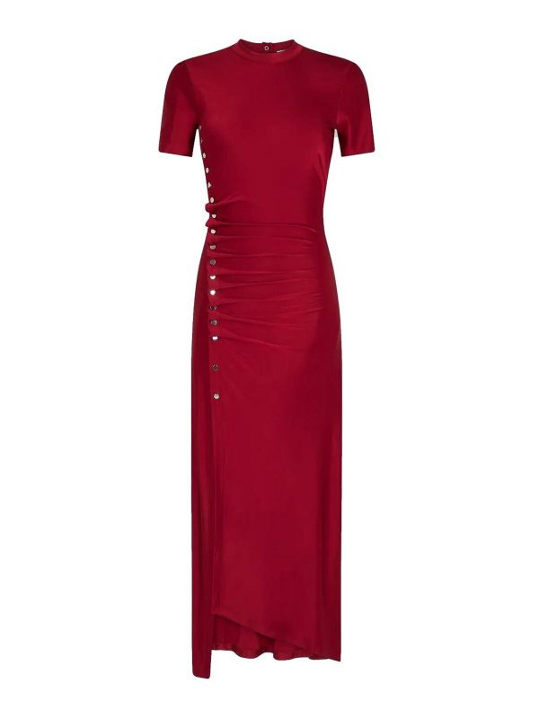 Rabanne Robe Au Genou - Rouge