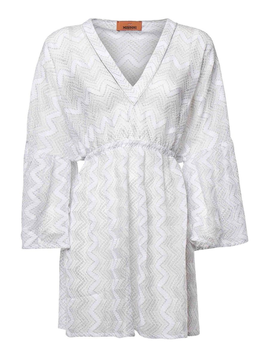 Missoni Robe Au Genou - Blanc