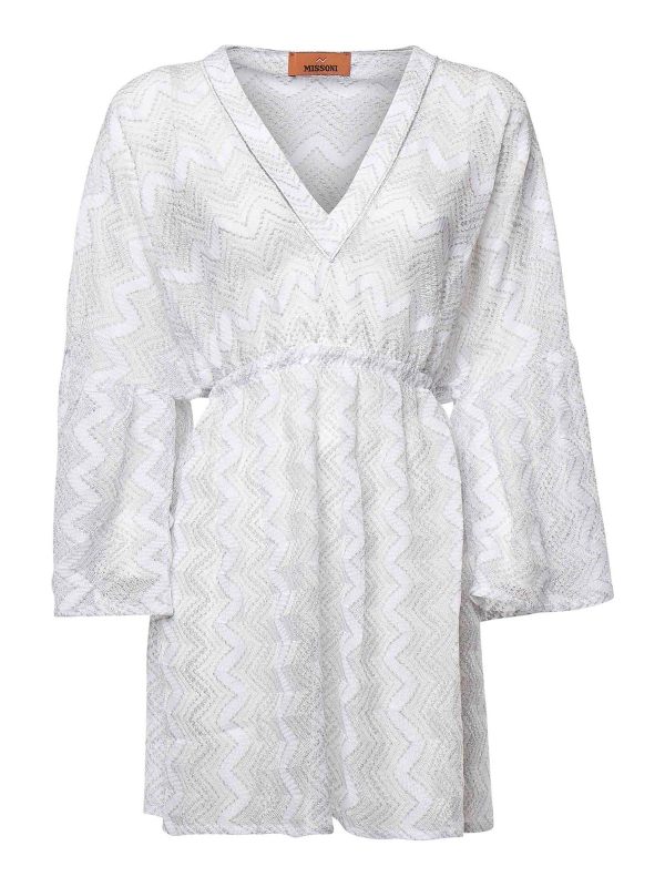 Missoni Robe Au Genou - Blanc