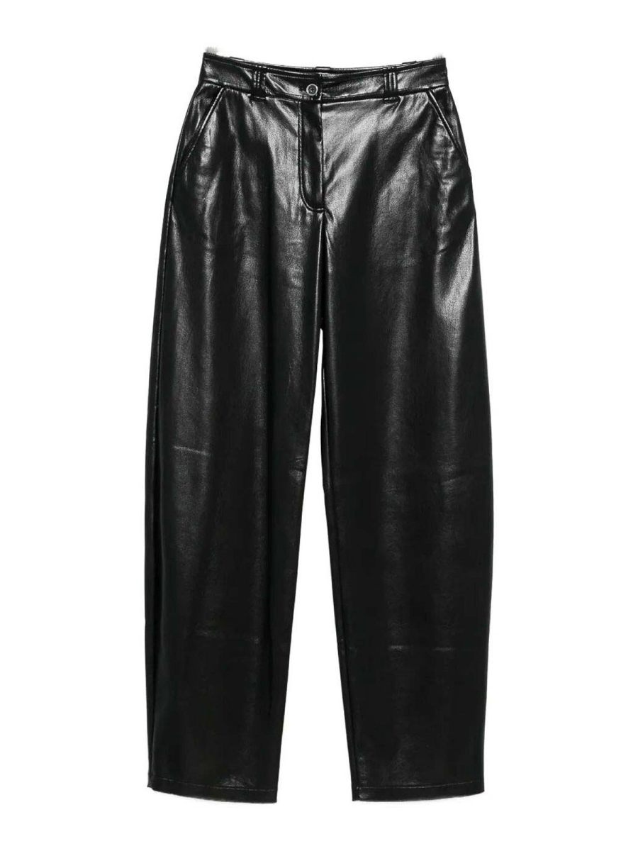 Pinko Pantalons En Cuir - Noir