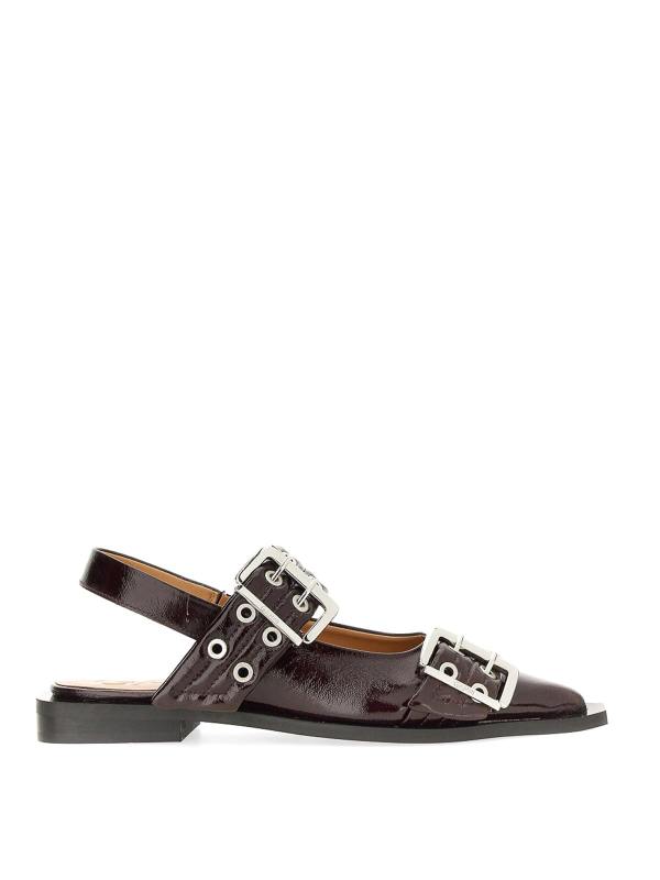Ganni Ballerines - Rouge Brun
