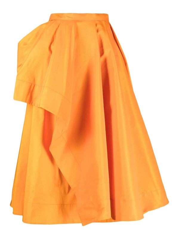Alexander Mcqueen Jupe Midi - Orange